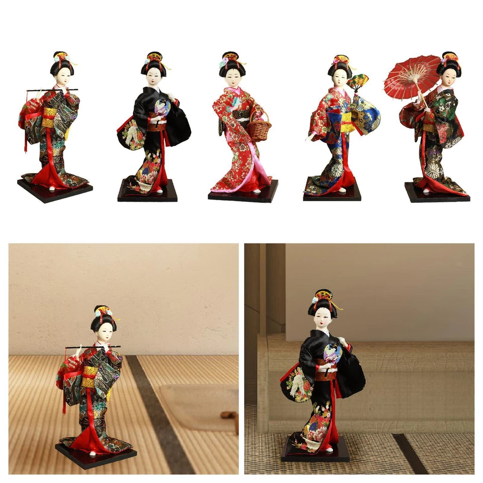 12" Japanische Geisha Kimono Puppe Figur Handarbeit Tischdekoration Sammlerstück - Bild 1 von 1