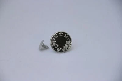 10 Qualità senza Cuciture Stella Jeansknoepfe Ottone Argento 17 MM - Immagine 1 di 2