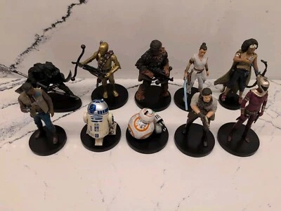 Star Wars Disney PVC Figuras Caballeros de Ren R2D2 CP3O Lote de 10 adornos para pasteles Foto 1 de 4