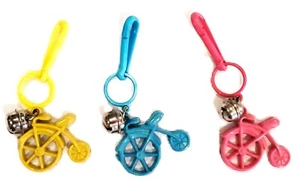 Menge 3 Vintage 1980er Clip Glocke Charms Penny-Farthing Fahrräder - Bild 1 von 1