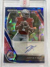 2021 Prizm Draft Picks Justin Fields Auto  Blue Cracked Ice /75