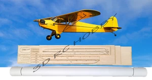 Piper Cub 22" Wingspan R/C Airplane Laser Cut Balsa & Ply Short Kit - Picture 1 of 3