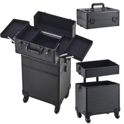 LEAF-PLANTS-CENTER Rolling Cosmetic Cases Makeup Trolley Case on Wheels Beauty Storage Organiser UK