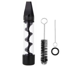 1 Black 7P Mini2 Series Smoking Twisty Glass Blunt Metal Tip With Cleaning Brush