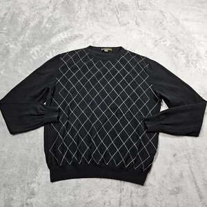 Ermenegildo Zegna Sweater Mens Small Black Diamond Knit Pullover Made in Italy - Picture 1 of 9