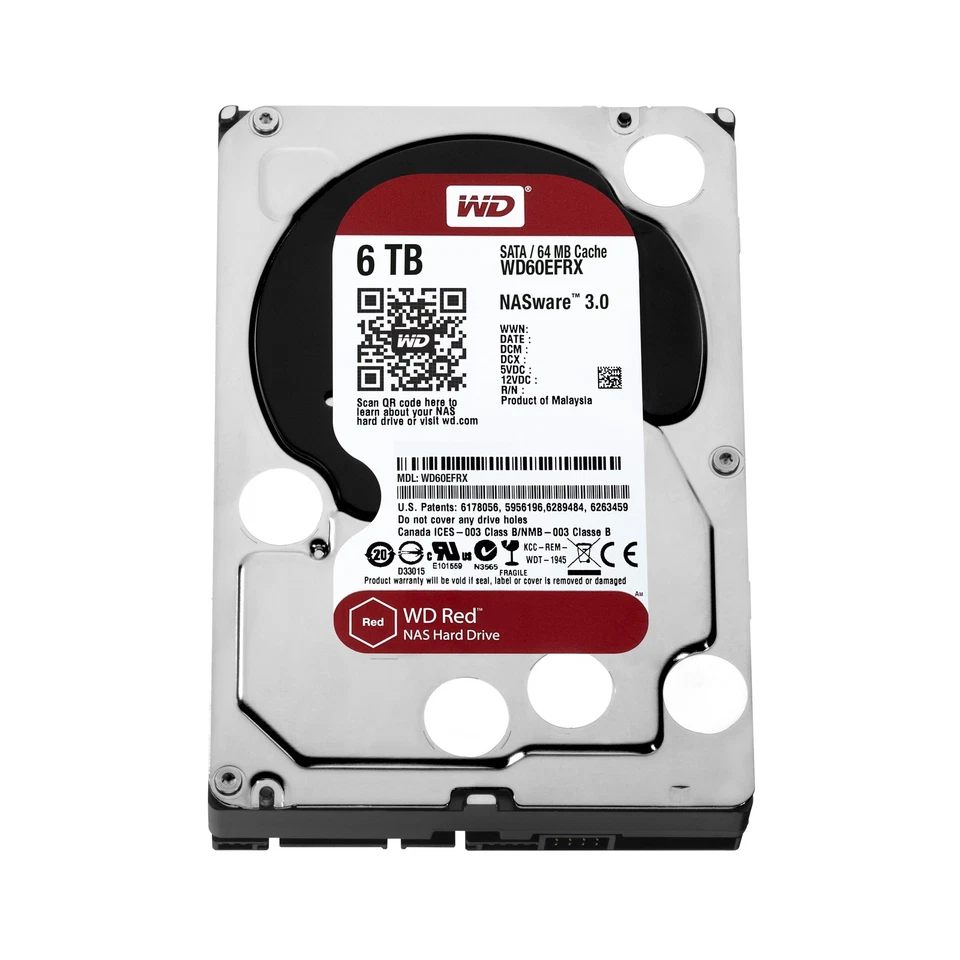 Western Digital Red Nas 6TB,Intern,5400RPM (WD60EFRX) NAS (Network Attached Storage)