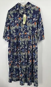 Dolma Sz XL Floral Print Camby Dress Cotton Gauze Art To Wear NWT $117 - Picture 1 of 5