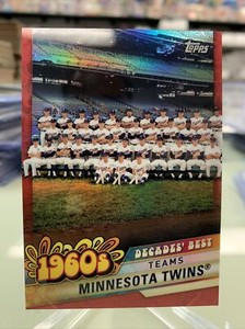 2020 Topps Decades' Best Chrome Red Parallel #DBC26 Minnesota Twins /#ed 3/10
