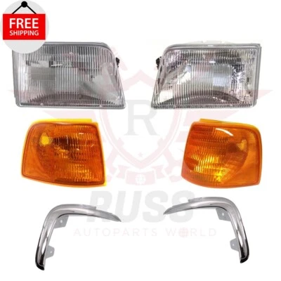 New Front Grille Extension Headlight Corner Light 6PC Fits 1993-1997 Ford Ranger Foto 1 de 4