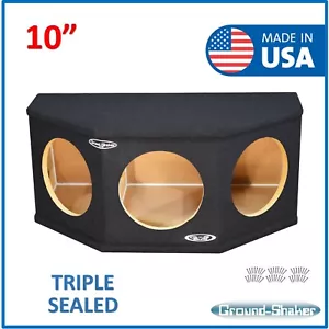 Triple 10" Sealed Hatchback Sub Box Subwoofer Enclosure Ground Shaker Box 10" - Picture 1 of 9