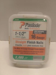 Uña Paslode 650283 1-1/2 pulgadas por calibre 16 acabado recto galvanizado 2000 Pe... - Imagen 1 de 3