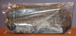 Tarte Black Cosmetic Makeup Bag With Zipper Faux Leather & Woven Texture NEW - Picture 1 of 1