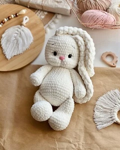 Handmade Plush Bunny – 35cm Soft Crochet Toy | Hypoallergenic & Safe - Picture 1 of 4