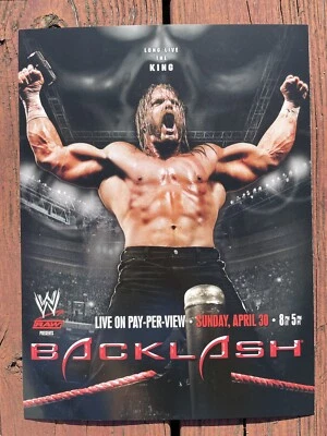 30 de abril Backlash King Triple H 2003 PPV WWE WWF pôster 12x16" luta livre 2 lados - Imagem 1 de 2