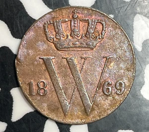 1869 Netherlands 1/2 Cent Lot#T3579 Nice! - Picture 1 of 2