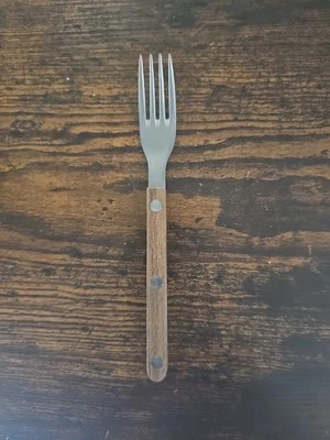 5 X Sabre Paris Bistrot Teak Salad/Dessert Fork, Brown Handle - Image 1 of 4