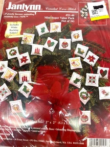 Janlynn Christmas Mini Ornaments Counted Cross Stitch Kit 24 Festive Designs - Picture 1 of 4