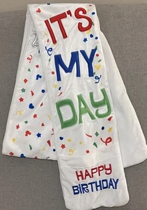 Disney Cruise Line Mickey & Friends It's My Day Happy Birthday White Scarf LN - Picture 1 of 2