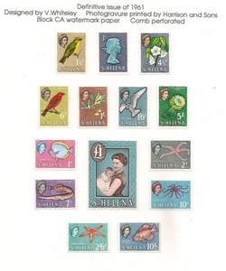 Juegos QEII St Helena 1961 papel normal y tiza como nuevo con bisagras - Imagen 1 de 2