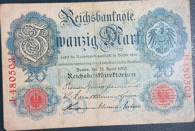 AK 1910 Germany 20 Mark Note Reichbanknote Rare Collectible Currency - Image 1 of 4