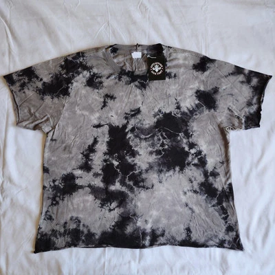 Affliction Standard Series Women's L XL Grey Tie-Dye Distressed Biker T-Shirt - Image 1 of 4