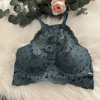 Pink Victoria's Secret Green Racerback Underwired Lace Bra Size Medium NWT - Image 1 of 3