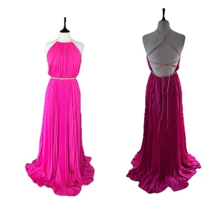 Nuevo con etiquetas PVP 193... Maxi Vestido Plisado TWINS BEACH COUTURE... Fucsia Sin Espalda Talla 6 - Imagen 1 de 13