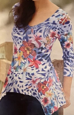 Top túnica con tachuelas talla grande 1X Tiger Lily Slubmation de Monroe y Main nuevo Foto 1 de 3