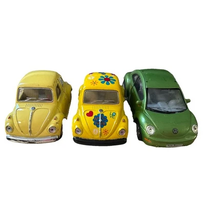 3 Лот родственников Kinsmart Volkswagen groovy хиппи литой автомобиль зеленый желтый C01 - Изображение 1 из 4