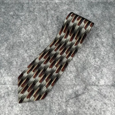 Corbata de seda J. Garcia Collection Paris In The Rain gris marrón 59 larga 4 ancha 091 Foto 1 de 4