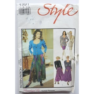 Style 1991 Vtg 90s Sewing Pattern Fitted Lined Jacket & Skirt Sz 8-18 B31.5-40" - Picture 1 of 7