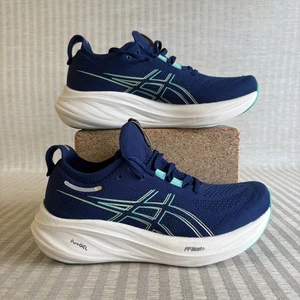 Asics Gel Nimbus 26 Running Shoes Womens Size 8.5 Blue Teal Sneakers 1012B601 - Picture 1 of 20