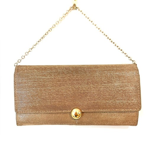 Pochette Christian Dior oro con catena