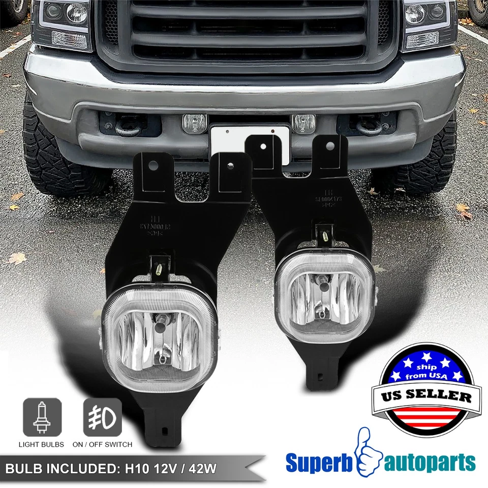 Fits 1999-2004 Ford F-250 F-350 Super Duty Excursion Fog Lights Lamps w/ Switch — 第 1/4 张图片