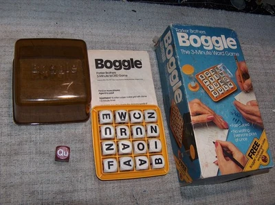 Boggle 3 Minute Word Game with Challenge Cube Parker Brothers Complete ROUGH BOX - Image 1 of 4
