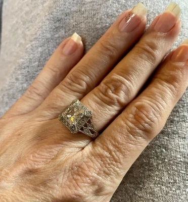 Anillo 925 Diamonique DQ CZ, talla 7 Foto 1 de 4