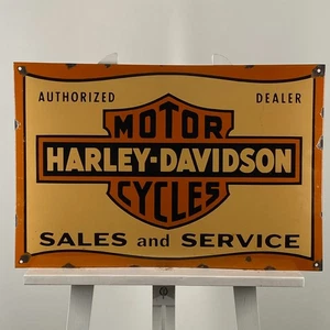 Letrero esmaltado Harley-Davidson - 60x40 cm (23,6x15,7") - Letrero de pared de garaje para motocicletas - Imagen 1 de 21