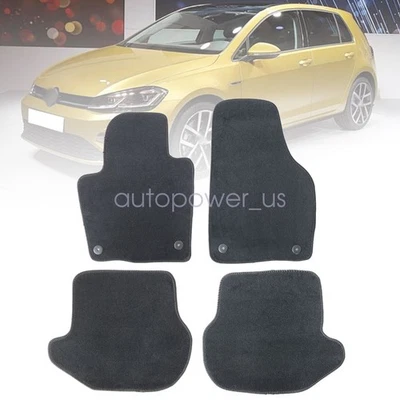 Alfombrillas de terciopelo negras para Volkswagen Golf R 2015 2016 2017 2018 2019 Foto 1 de 4