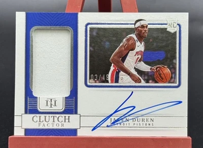 2022-23 National Treasures Jalen Duren RC Rookie Clutch Factor Jersey Auto /49 - image 1 of 2