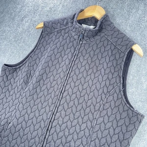 Croft & Barrow Quilted Vest Men XL Gray Geometric Sleeveless Cotton Blend #AB869 - Picture 1 of 7