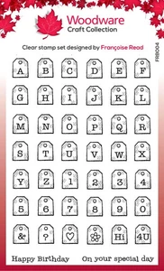 Woodware Clear Stamps Francoise Read  8" x 6" Mini Tag Alphabet   FRB004 - Picture 1 of 5