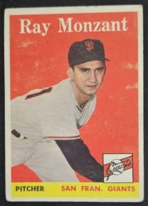 1958 Topps #447 Ray Monzant San Francisco Giants - VG - Picture 1 of 2