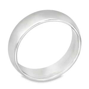 6mm Platinum Medium Weight D-Shape Wedding Band - Size T - Picture 1 of 5