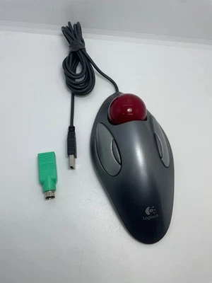 Logitech T-BC21  Trackman Trackball USB Mouse Marble Ball 810-000767  Working - Image 1 of 2