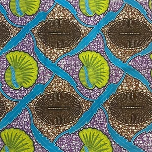 African Wax Print 100% Cotton Ankara Fabric. Full 6 Yards - High quality Fabric! - Picture 1 of 6