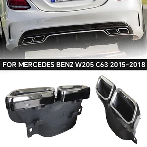 2Pcs Car Exhaust Muffler Pipe Tips Tailpipe For Mercedes Benz W205 C63 2015-2018 - Picture 1 of 14