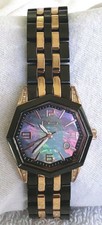 Rare DANIEL STEIGER ABALONE SAHARA WATCH Swiss Black & Rose Gold with Diamonds