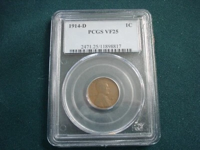 1914-D Lincoln Cent PCGS VF 25 Lincoln Wheat Cent - Image 1 of 4