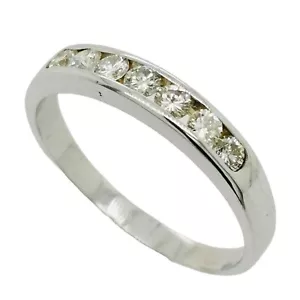 18ct WG RBC Diamond Channel Set Ring 0.30ct TDW Size Q Preloved VAL $1890 - Picture 1 of 10