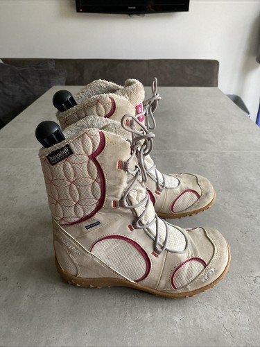 Salomon Thinsulate Stivali Invernali Impermeabili Donna Bianchi UK 5 Alti Outdoor Neve